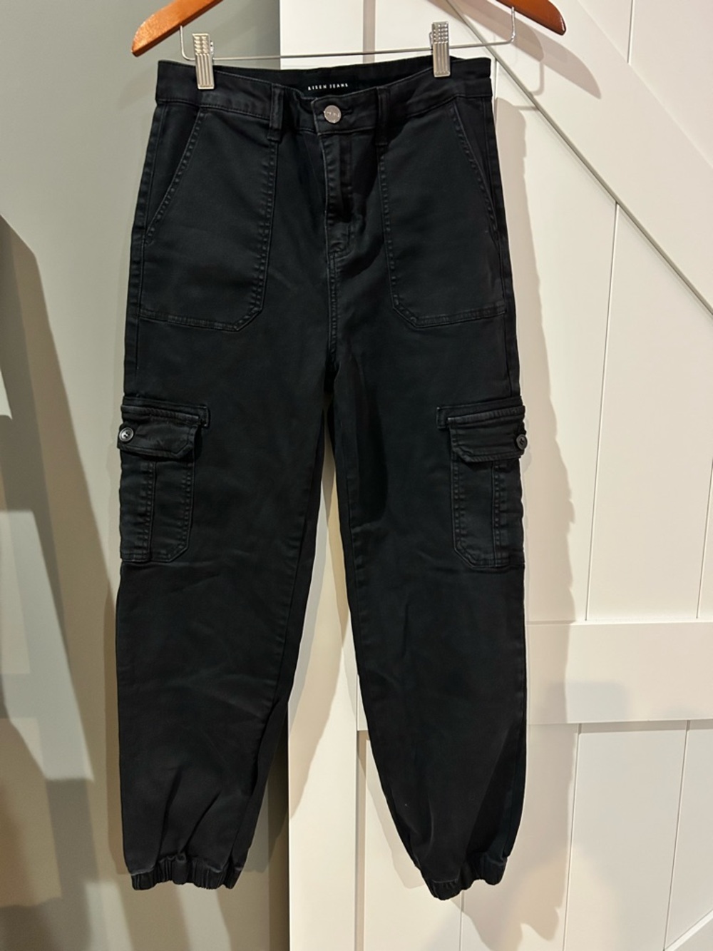 Black Cargo Jogger Jeans - Women's
